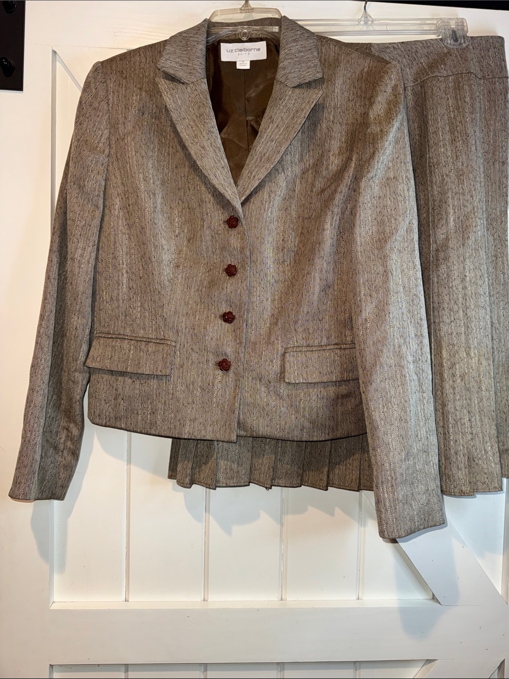 Liz Claiborne Brown Tweed Blazer Jacket